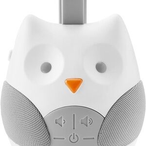 Skip Hop Owl Toy Speaker in White and Gray with Orange Accent